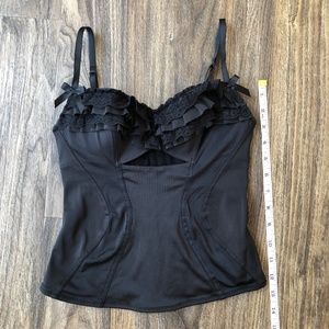 La Senza Black Lace Trim Lingerie Bustier Corset size S